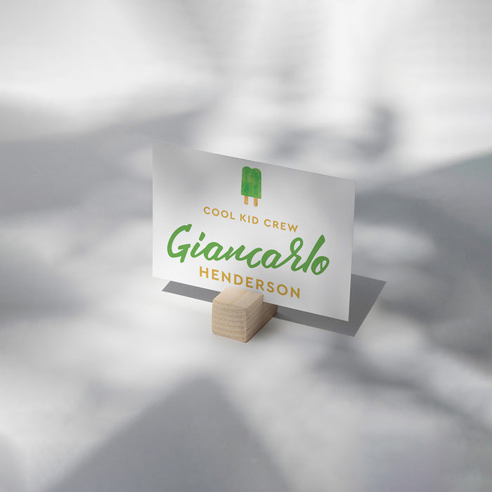 Personalized Green Ice Pop Birthday Party Invitation for Kids