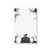 Custom notepad featuring a raven perched on a tombstone surrounded by bare trees — perfect creepy Halloween stationery or gothic gift.