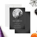 halloween party invitation spooky moon bats night celebration-front-back