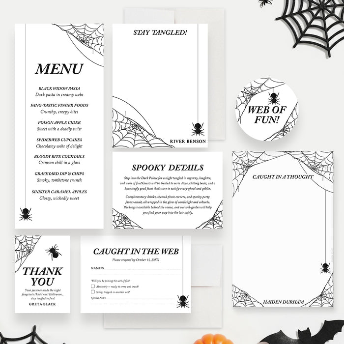 Halloween Spider Invitation Spooky Party Invite