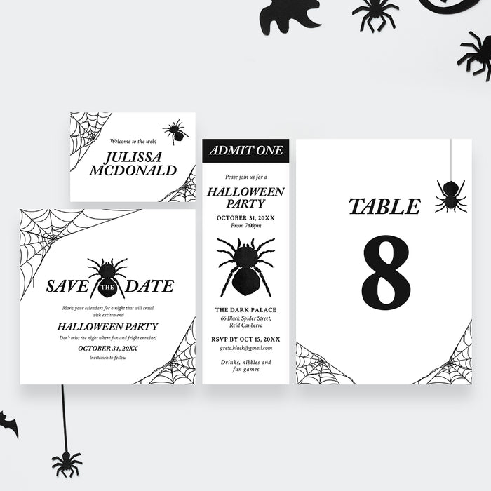Halloween Spider Invitation Spooky Party Invite