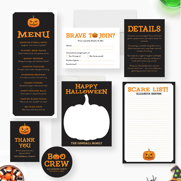 Halloween Party Invitation Pumpkin Kids Halloween Invite