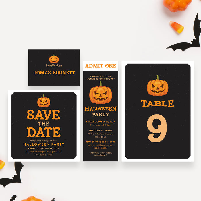 Halloween Party Invitation Pumpkin Kids Halloween Invite