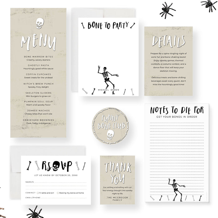 Halloween Party Invitation Skeleton Shake Your Bones Invite