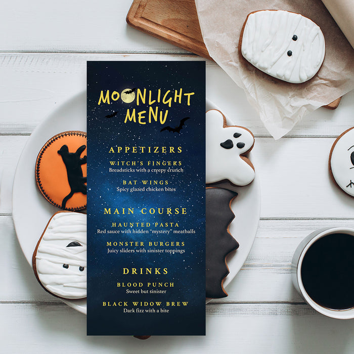 Halloween Party Invitation Spooky Night Sky Design