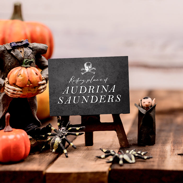 Gothic Tombstone Halloween Invitation Spooky Crow Party Card