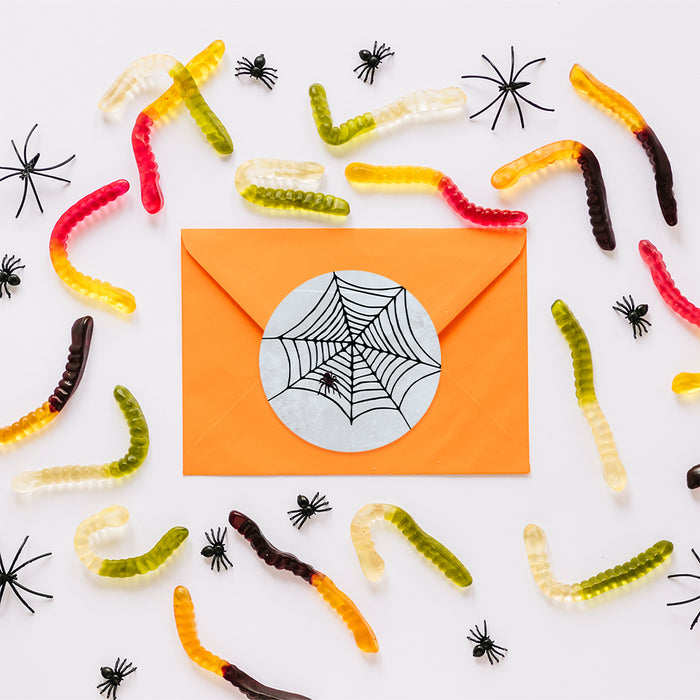 Halloween Party Invitation Spooky Spider Web Invite