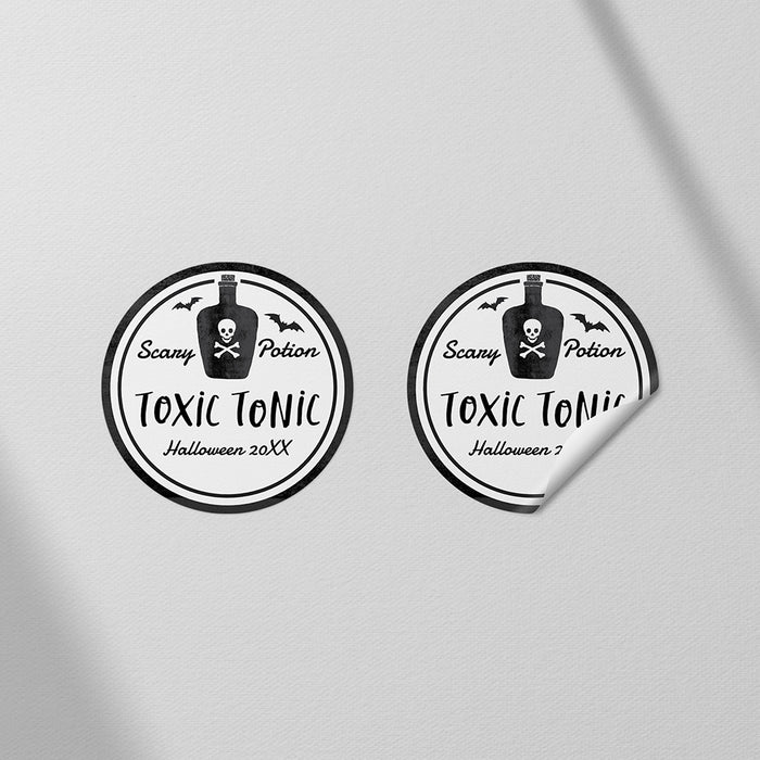 Halloween Party Invitation Potion Bottle Skull Design