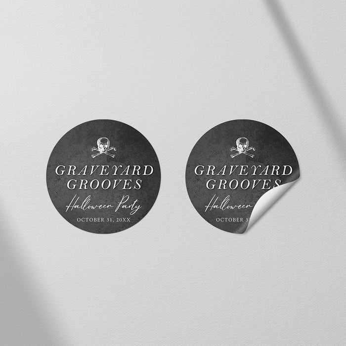 Gothic Tombstone Halloween Invitation Spooky Crow Party Card