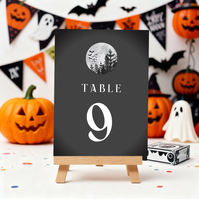 Halloween Party Invitation Spooky Moon Bats Night Invite
