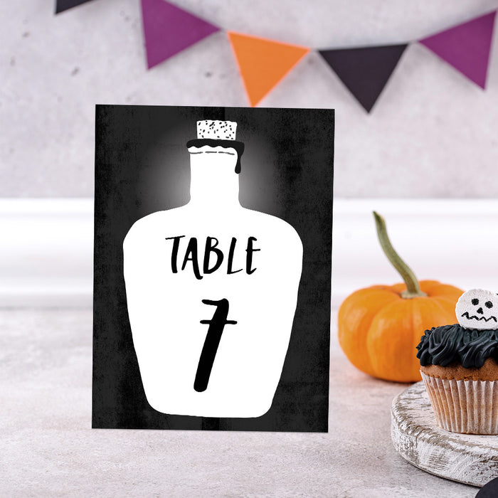 Halloween Party Invitation Potion Bottle Skull Design