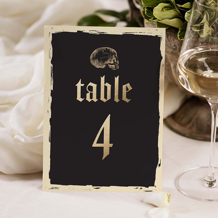 Spooky Halloween Invitation Gothic Birthday Skull Party Card