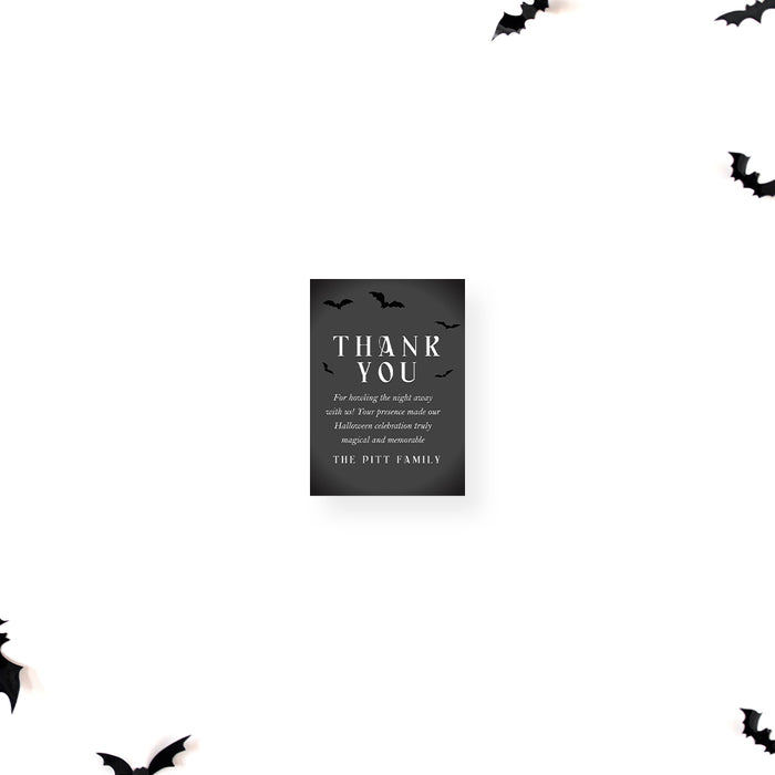 Halloween Party Invitation Spooky Moon Bats Night Invite