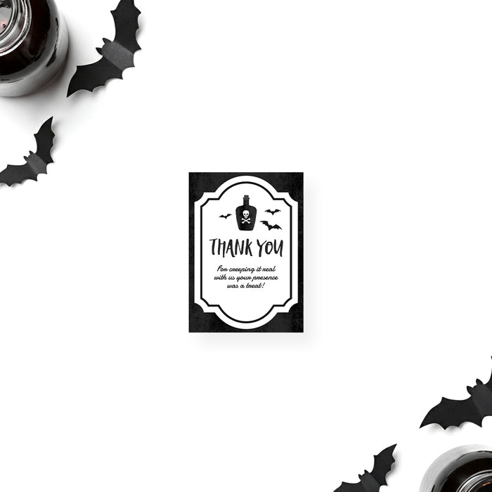 Halloween Party Invitation Potion Bottle Skull Design