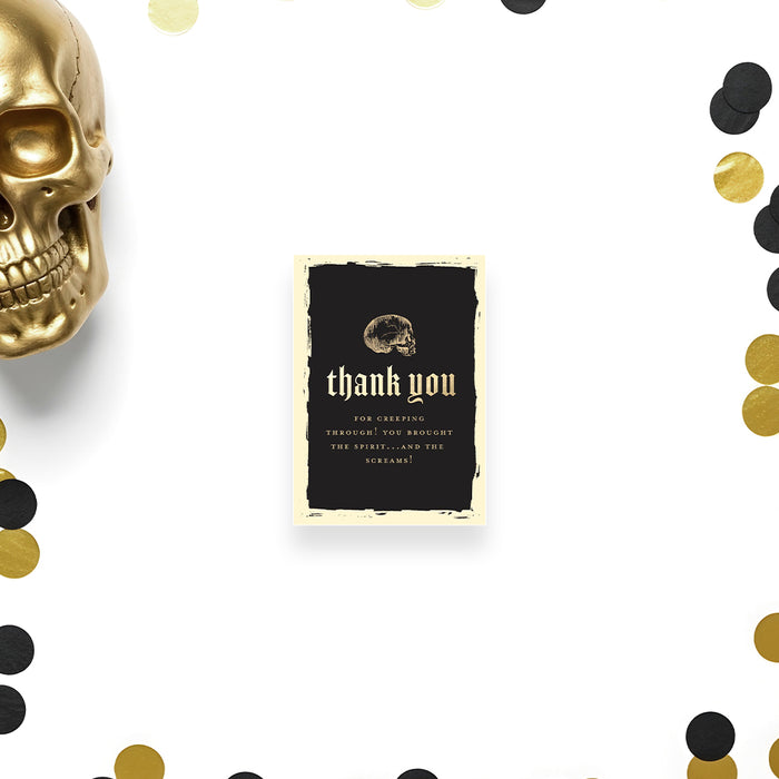 Spooky Halloween Invitation Gothic Birthday Skull Party Card