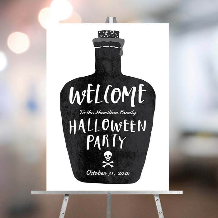 Halloween Party Invitation Potion Bottle Skull Design