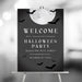 halloween welcome sign spooky moon bats party entrance