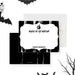 Personalized Halloween thank you card featuring a spooky witch-themed design in black and white for party favors and festive celebrations-front-back