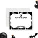 Personalized Halloween thank you card featuring a spooky witch-themed design in black and white for party favors and festive celebrations-front