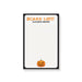 Spooky Halloween notepad with orange lines, a jack-o'-lantern illustration, "Scare List" text, and a custom name