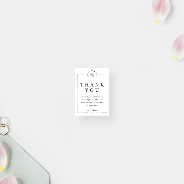 Chic Wedding Invitation Card in Classic White and Copper, Minimalist Invites for Wedding Anniversary Celebration