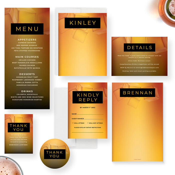 Happy Hour Invitation for Business Events Whiskey Theme
