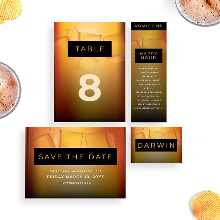 Happy Hour Invitation for Business Events Whiskey Theme