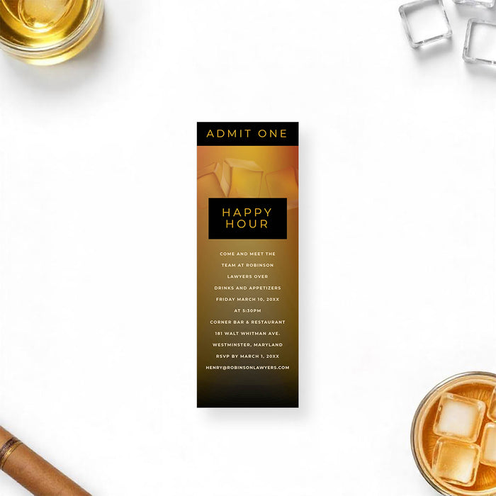 Happy Hour Invitation for Business Events Whiskey Theme