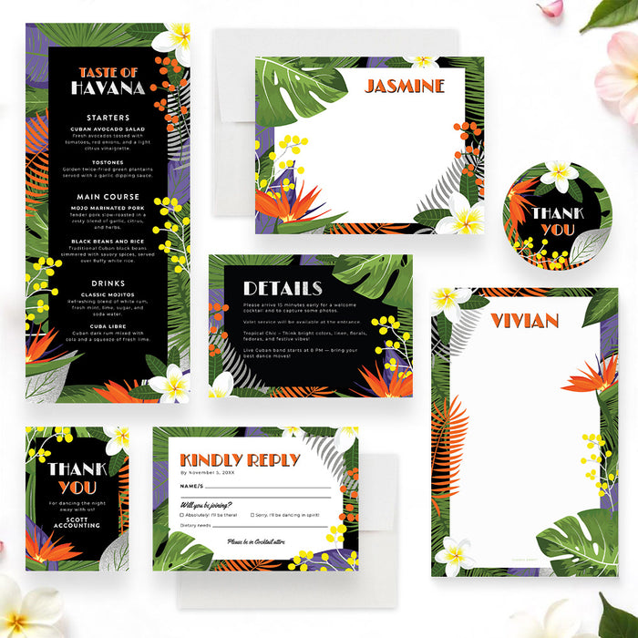 Havana Nights Tropical Party Invitation