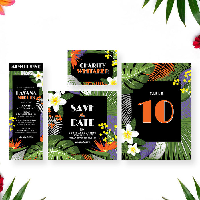 Havana Nights Tropical Party Invitation