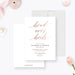 Head Over Heels engagement invitation with flowing script shown with floral styling.