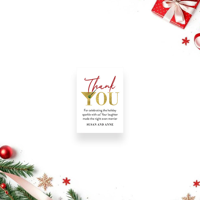 Holiday Cocktail Party Invitation Red Gold Christmas Invite