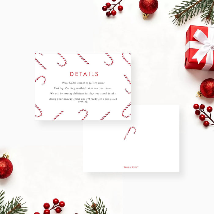 Holiday Party Photo Invitation Candy Cane Christmas