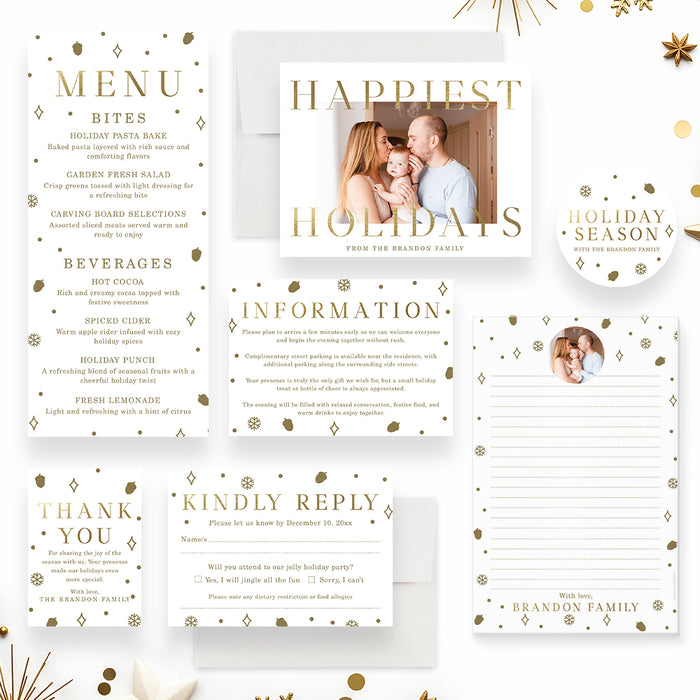 Holiday Party Invitation Gold Christmas Celebration