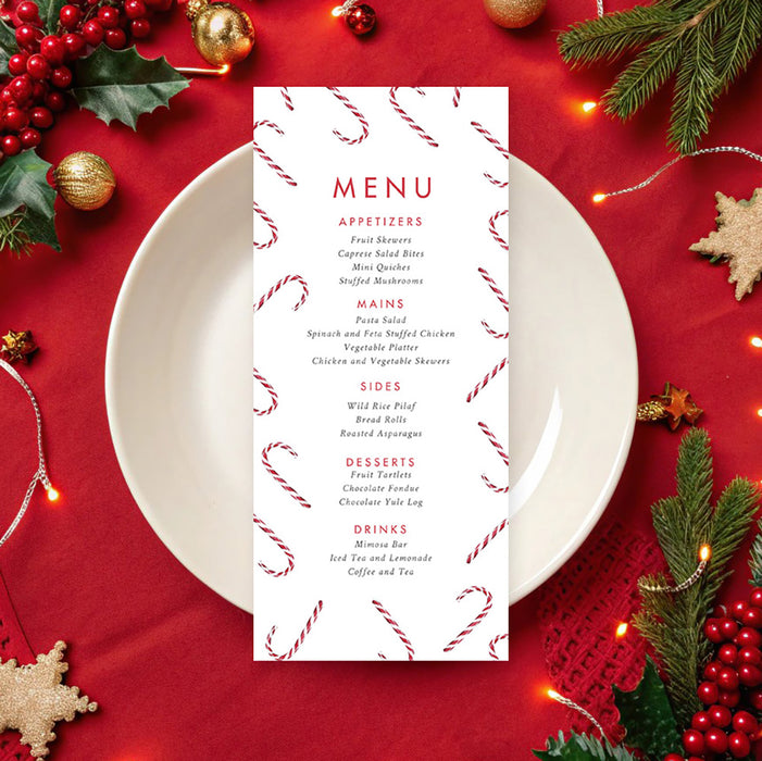 Holiday Party Photo Invitation Candy Cane Christmas