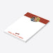 Personalized holiday notepad featuring a red striped header, custom photo, bone icon, and names at the bottom — an ideal gift for animal lovers during the holiday season.-side