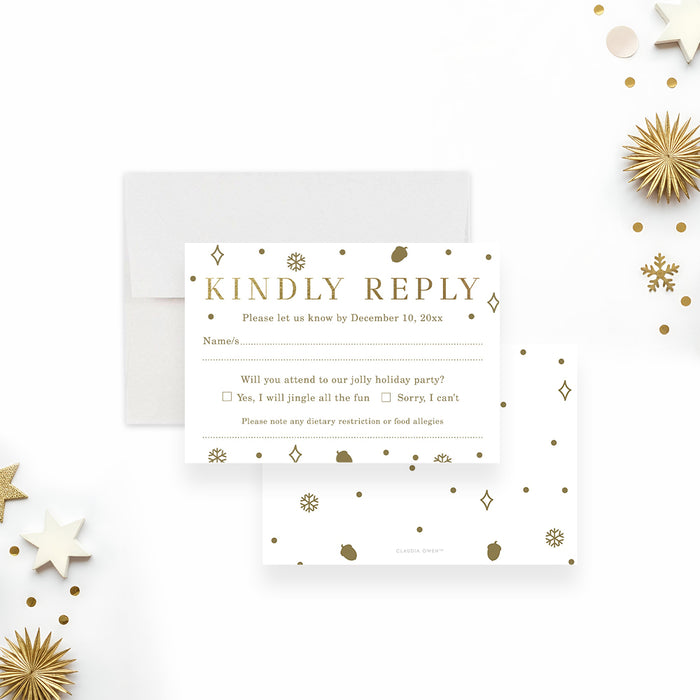 Holiday Party Invitation Gold Christmas Celebration