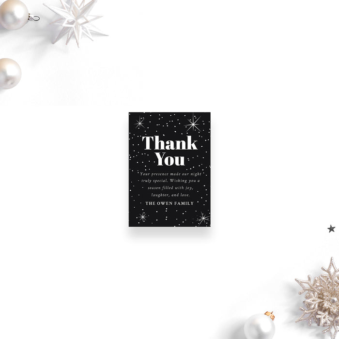 Black Holiday Party Invitation Starry Christmas Invite
