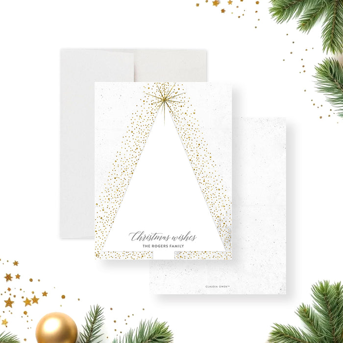 Elegant Christmas thank you card featuring a festive minimalist design, perfect for sending appreciation after holiday celebrations and events-front-back