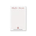 personalized holiday notepad with minimalist Christmas tree design and elegant red seasonal stationery styling