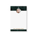Personalized holiday notepad featuring a family photo and pine design, ideal for seasonal notes or as a gift.