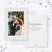 Digital holiday greeting card featuring a winter family photo framed in a white textured border, perfect for Christmas and seasonal messages.