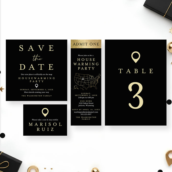 Housewarming Party Invitation Custom Map Design