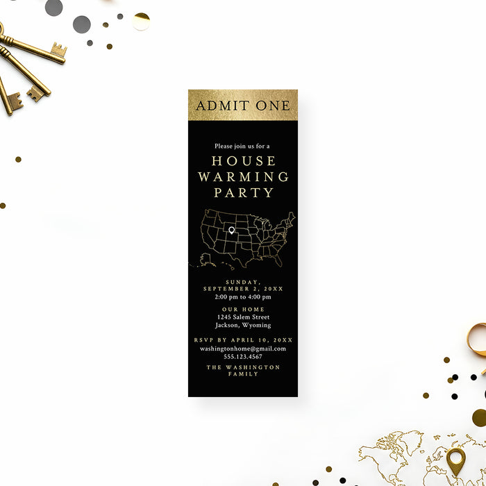 Housewarming Party Invitation Custom Map Design