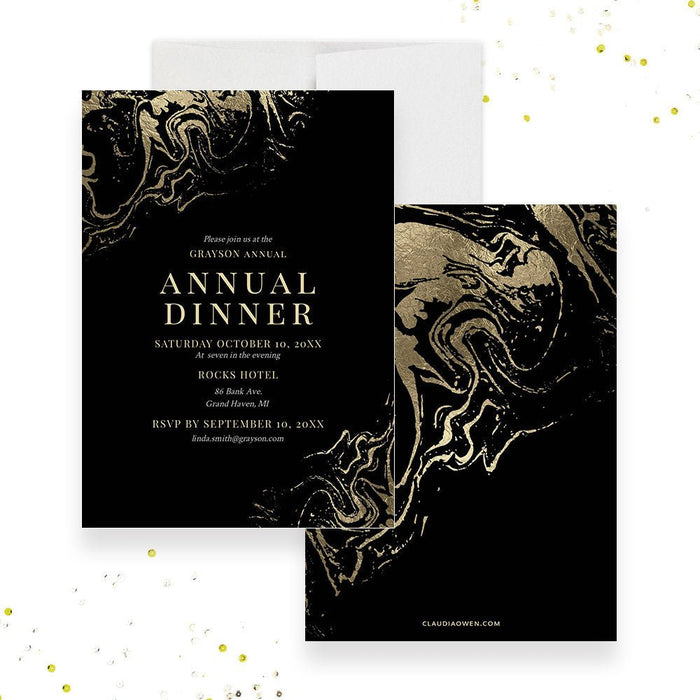 Annual Dinner Gold Gala Party Invitation Edit Yourself Template Digital Download, Corporate Event Company Office Party Printable, Work Party