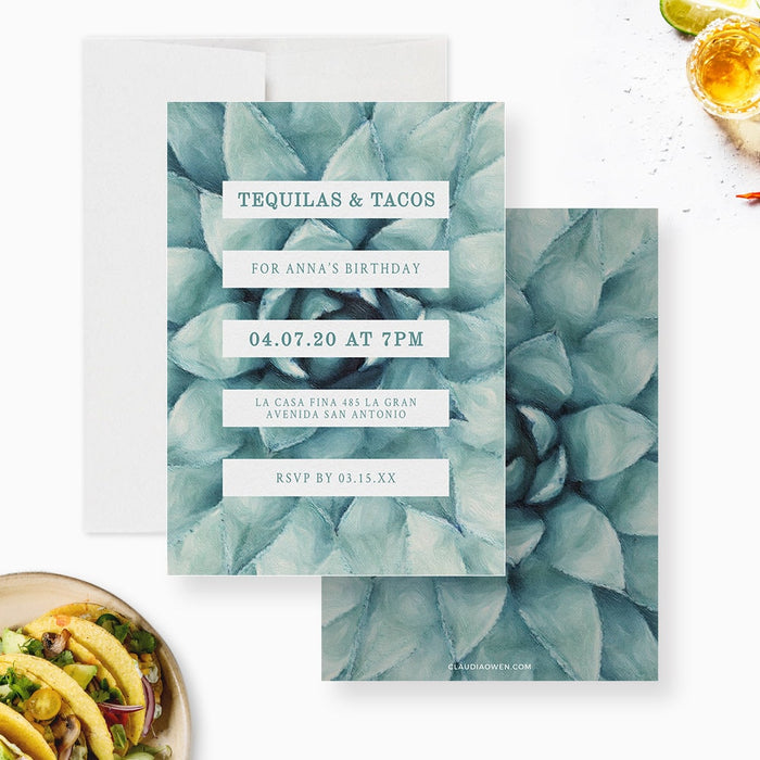 Tequilas and Tacos Birthday Invitation Template, Mexican Themed Invites, Let’s Fiesta Party Invitations Digital Download