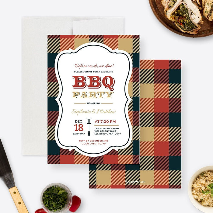 BBQ Party Invitation Template, Before We Do We Dine Rehearsal Barbecue Printable Invites, Summer Birthday BBQ Digital Instant Download