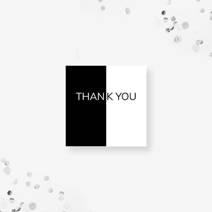 Thank You Gift Tag Template, Birthday Tag Printable Digital Download, Black and White Editable Thank You Favor Tag