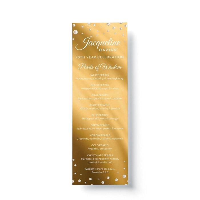 Pearl Birthday Personalized Bookmark Editable Template, Pearls of Wisdom Digital Download Bookmark, Pearl Party Favors