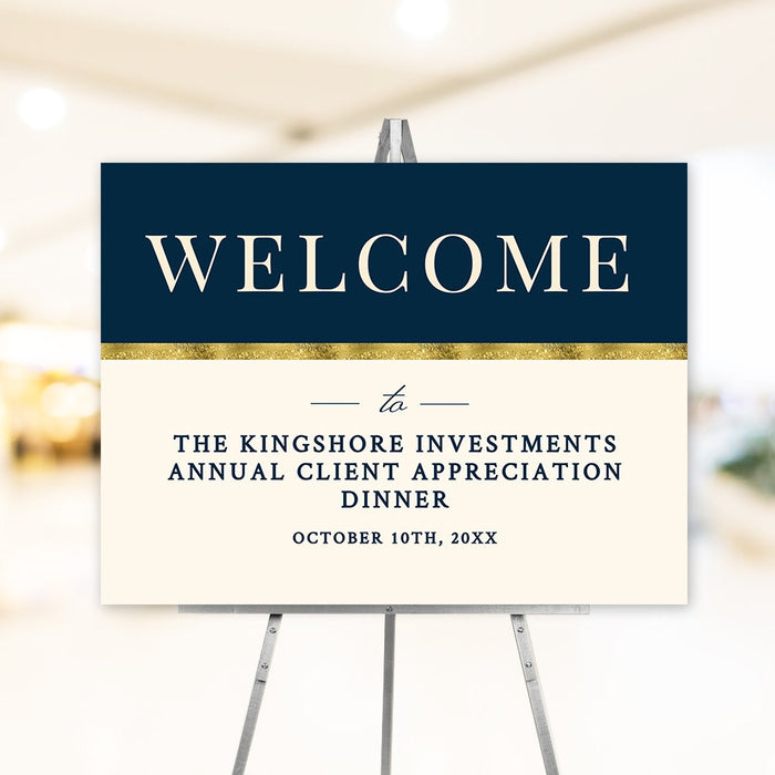 Annual Client Appreciation Welcome Sign, Printable Sign Editable Template, Elegant Business Corporate Event Sign